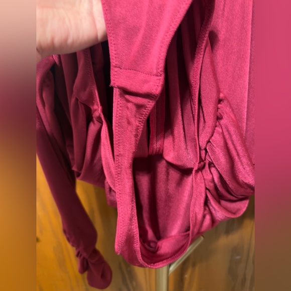 Free People Intimately Kaya Long Sleeve Cutout Bodysuit Size XL Color Fuchsia - Picture 8 of 13